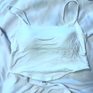 Aligned crop top white